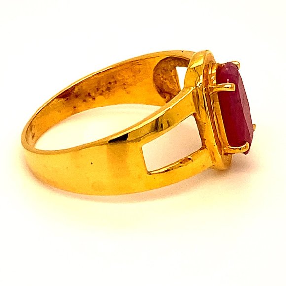 GIA Tajik Ruby 2.06ct Solid 21K Yellow Gold Ring - Picture 3 of 9